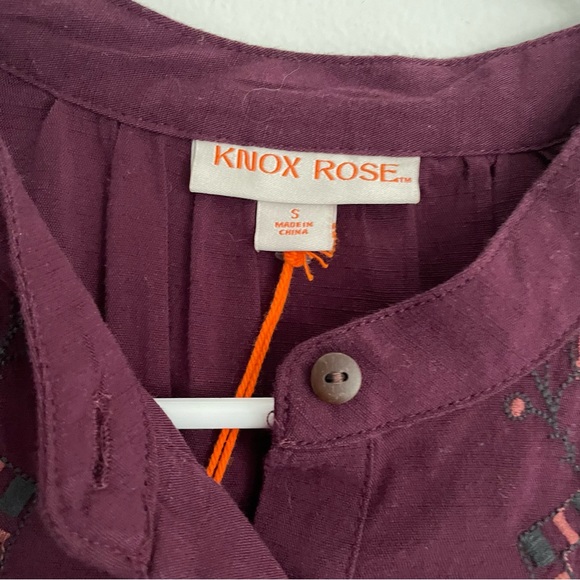 KNOX ROSE NWT Purple Embroidered Tunic Top - Picture 4 of 16
